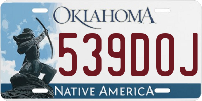 OK license plate 539DOJ