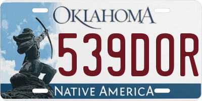 OK license plate 539DOR