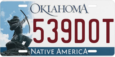 OK license plate 539DOT
