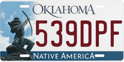 OK license plate 539DPF
