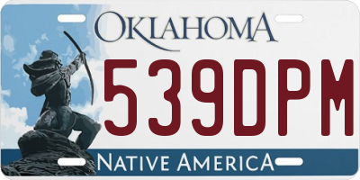 OK license plate 539DPM