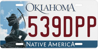 OK license plate 539DPP