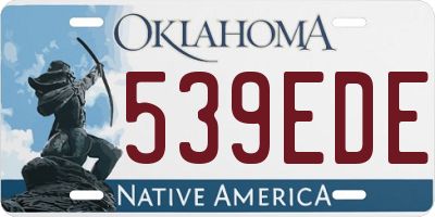OK license plate 539EDE