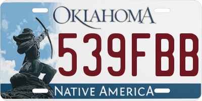 OK license plate 539FBB