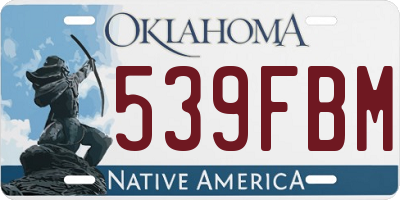 OK license plate 539FBM
