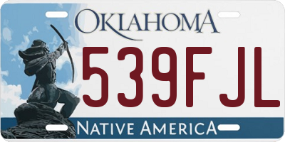 OK license plate 539FJL