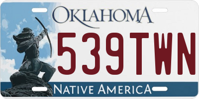 OK license plate 539TWN