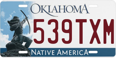 OK license plate 539TXM