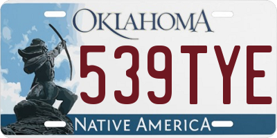 OK license plate 539TYE