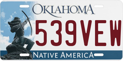 OK license plate 539VEW