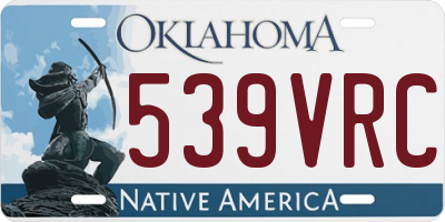 OK license plate 539VRC