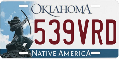OK license plate 539VRD