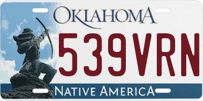 OK license plate 539VRN