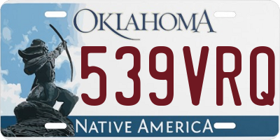 OK license plate 539VRQ