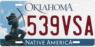 OK license plate 539VSA