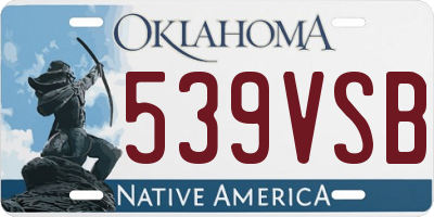OK license plate 539VSB