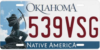 OK license plate 539VSG