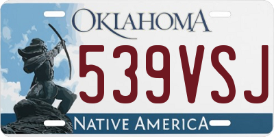 OK license plate 539VSJ