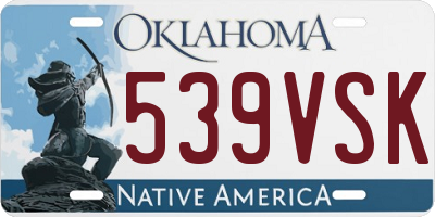 OK license plate 539VSK