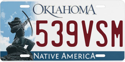 OK license plate 539VSM