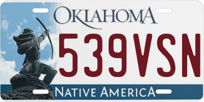 OK license plate 539VSN