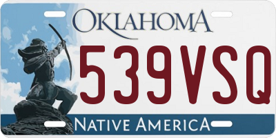 OK license plate 539VSQ