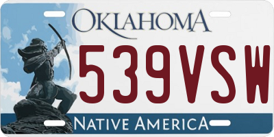 OK license plate 539VSW