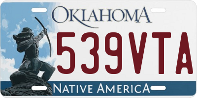 OK license plate 539VTA