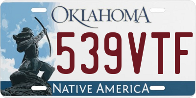 OK license plate 539VTF