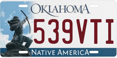 OK license plate 539VTI