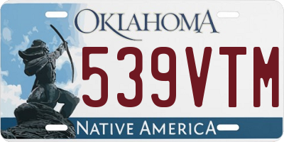 OK license plate 539VTM
