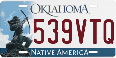 OK license plate 539VTQ