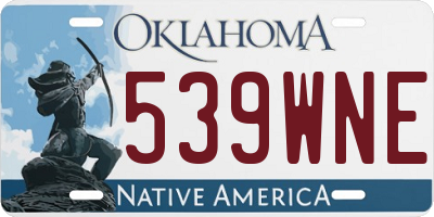 OK license plate 539WNE