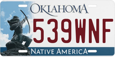 OK license plate 539WNF