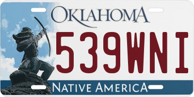 OK license plate 539WNI