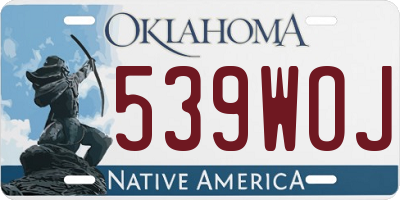 OK license plate 539WOJ
