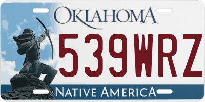 OK license plate 539WRZ