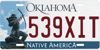 OK license plate 539XIT