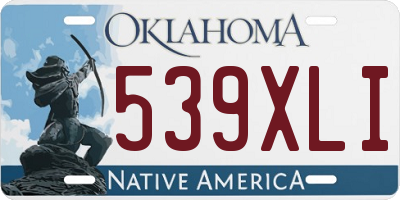 OK license plate 539XLI