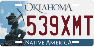 OK license plate 539XMT