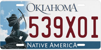 OK license plate 539XOI