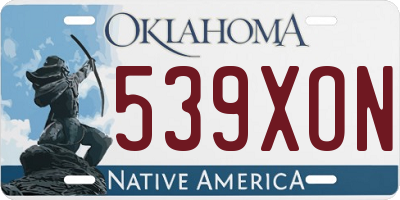 OK license plate 539XON