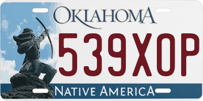 OK license plate 539XOP