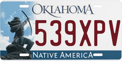 OK license plate 539XPV