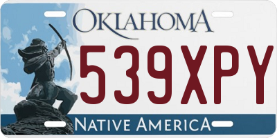 OK license plate 539XPY