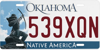 OK license plate 539XQN