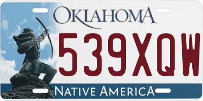 OK license plate 539XQW
