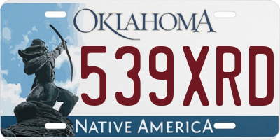 OK license plate 539XRD