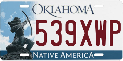 OK license plate 539XWP