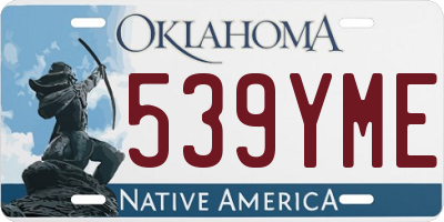 OK license plate 539YME